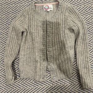 Mini Boden Sparkly Gray Ribbed Cardigan size 4-5